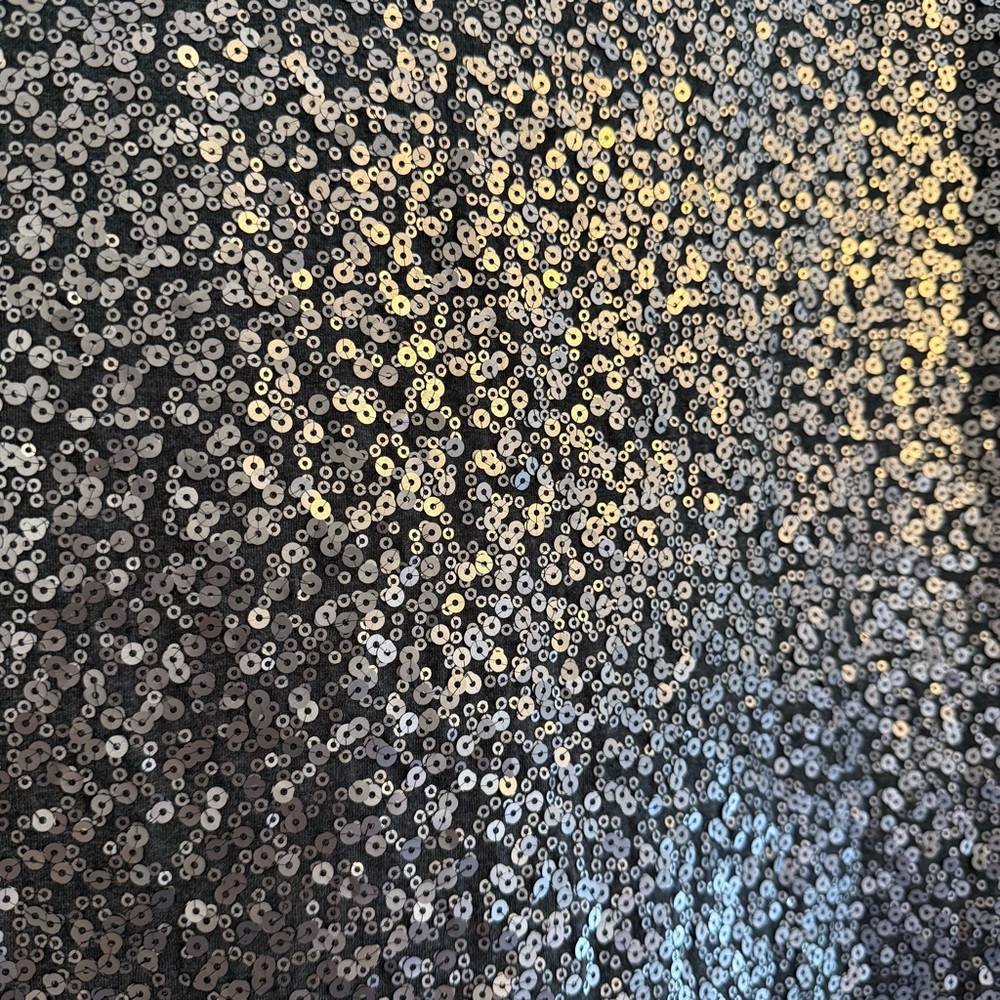 Gray Sequin Front Shift Dress 3/4 Sleeve Party Mini Medium - Picture 4 of 8